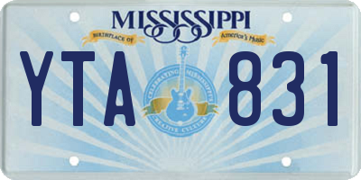 MS license plate YTA831