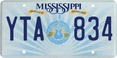 MS license plate YTA834