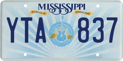 MS license plate YTA837