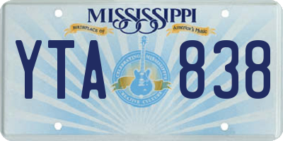MS license plate YTA838
