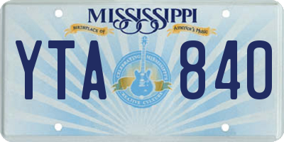 MS license plate YTA840