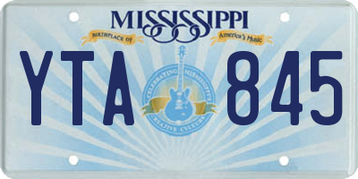 MS license plate YTA845