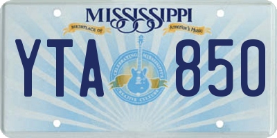 MS license plate YTA850