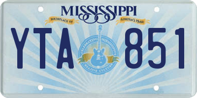 MS license plate YTA851