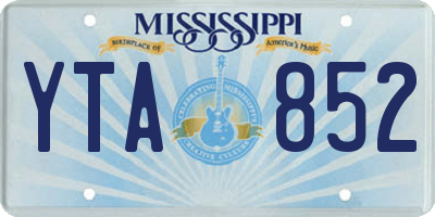 MS license plate YTA852