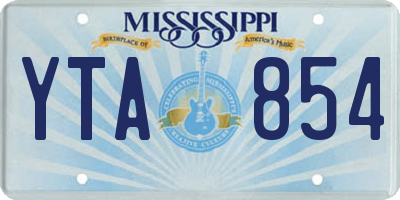 MS license plate YTA854