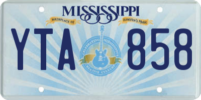 MS license plate YTA858