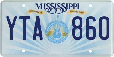 MS license plate YTA860