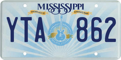 MS license plate YTA862