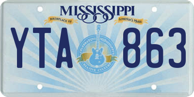 MS license plate YTA863