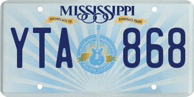 MS license plate YTA868