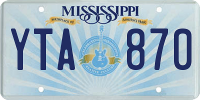 MS license plate YTA870