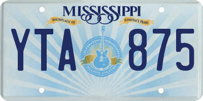 MS license plate YTA875