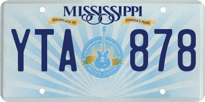 MS license plate YTA878