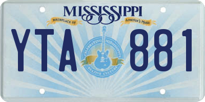 MS license plate YTA881