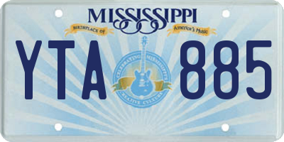 MS license plate YTA885
