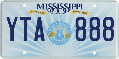 MS license plate YTA888