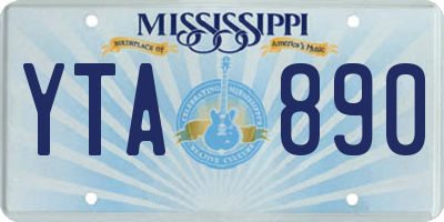 MS license plate YTA890