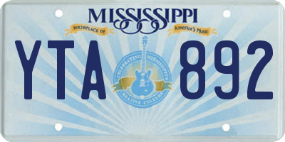 MS license plate YTA892