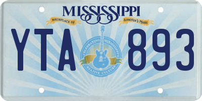 MS license plate YTA893