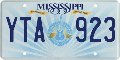 MS license plate YTA923