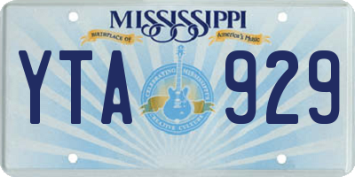 MS license plate YTA929