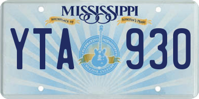 MS license plate YTA930