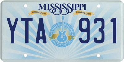 MS license plate YTA931