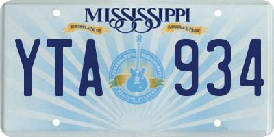 MS license plate YTA934