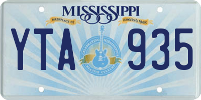 MS license plate YTA935