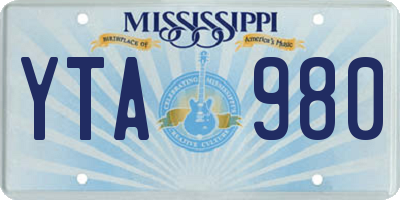 MS license plate YTA980