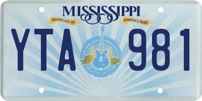MS license plate YTA981
