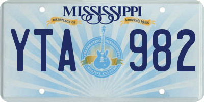 MS license plate YTA982