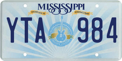 MS license plate YTA984