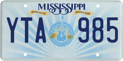 MS license plate YTA985