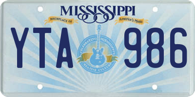 MS license plate YTA986