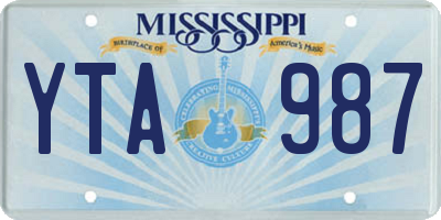 MS license plate YTA987