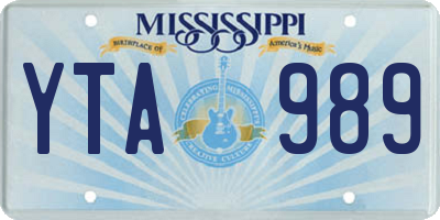 MS license plate YTA989
