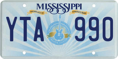 MS license plate YTA990