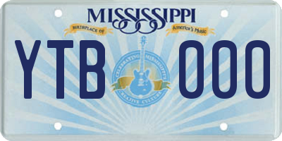 MS license plate YTB000