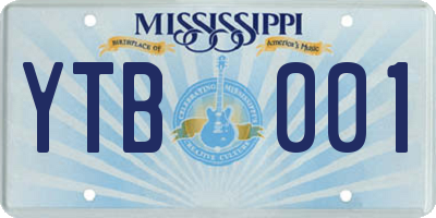 MS license plate YTB001
