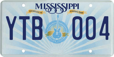 MS license plate YTB004