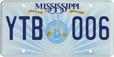 MS license plate YTB006