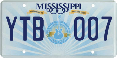 MS license plate YTB007