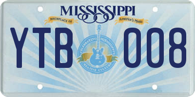 MS license plate YTB008