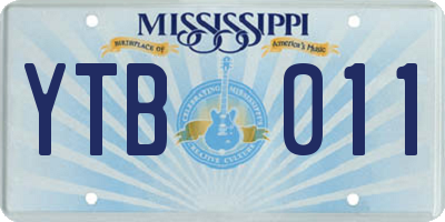 MS license plate YTB011