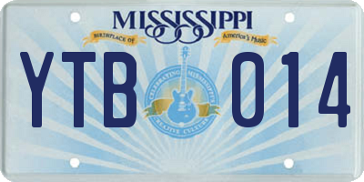 MS license plate YTB014