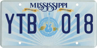 MS license plate YTB018