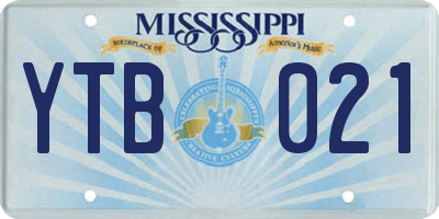 MS license plate YTB021