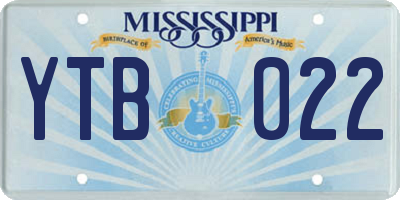 MS license plate YTB022